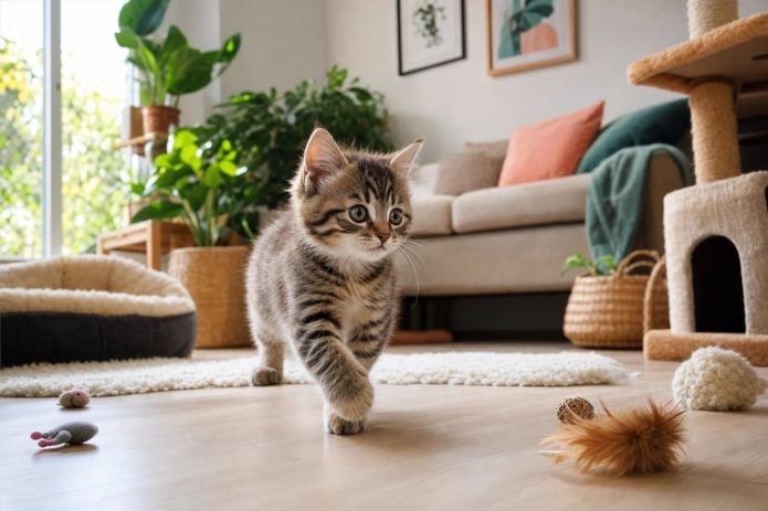 Les premiers pas du chat à la maison - Secrets de Chats découvrez comment accompagner votre chat lors de ses premiers pas à la maison pour un accueil en douceur et un environnement sécurisant.
